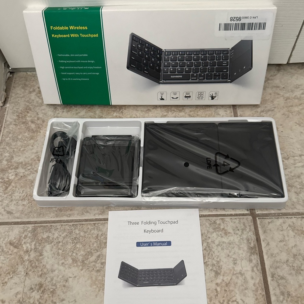 Samsers Foldable Bluetooth Keyboard with Touchpad, Portable Wireless Keyboard